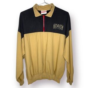 Yellowstone Park XL Khaki Black Vintage Color Block Pullover 1/4 Zip Shirt